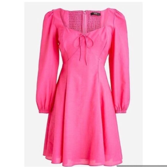 J Crew Hot Pink Sweetheart Mini Dress NWT - Picture 1 of 5
